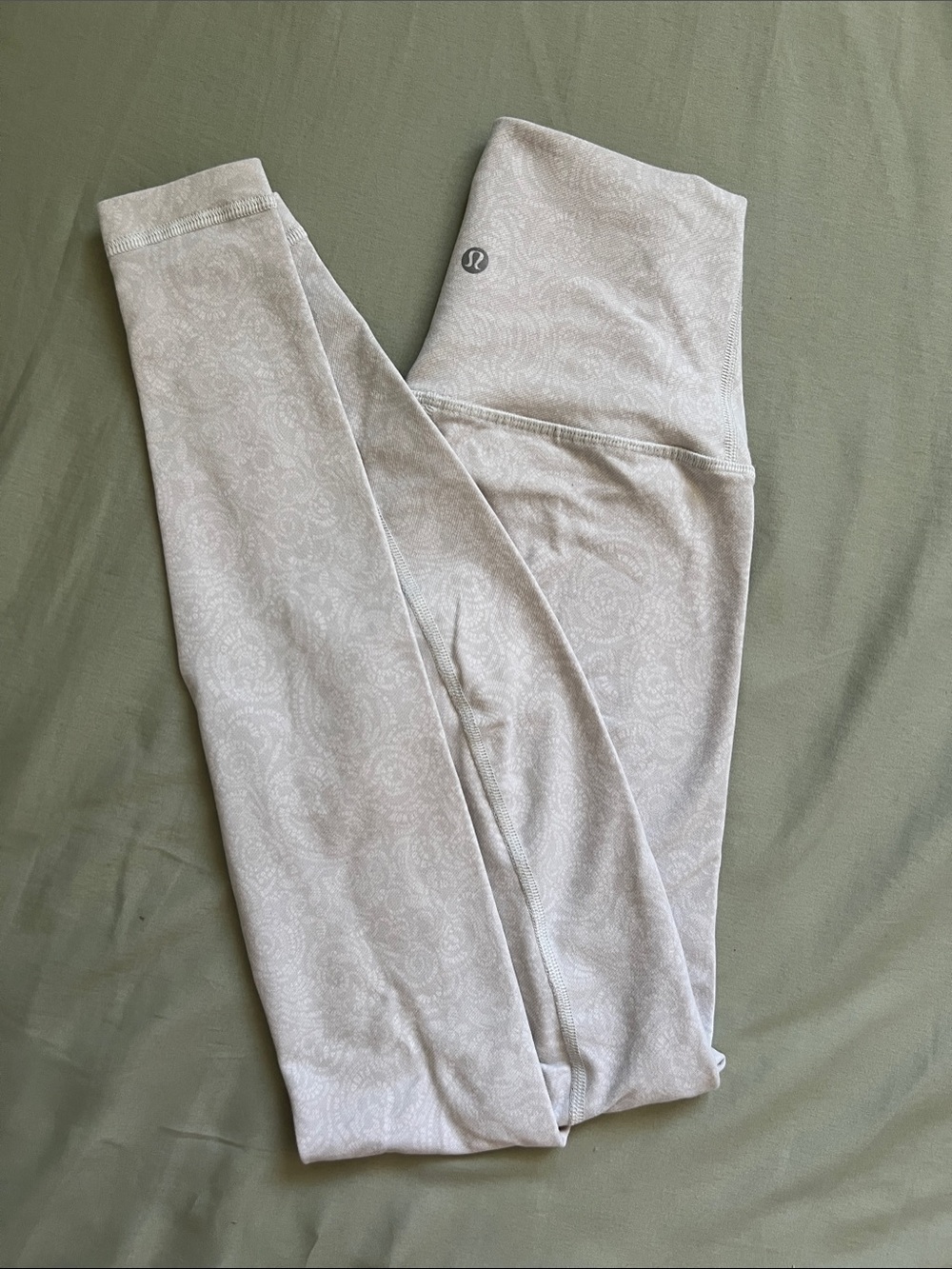 lululemon athletica Light Gray Paisley Leggings